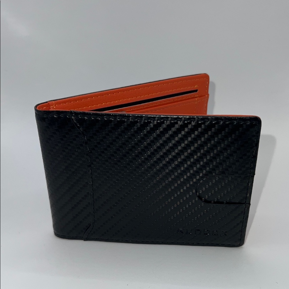 RUNBOX Slim RFID Blocking Leather Money Clip and Card Case